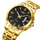 Чоловічий годинник Skmei 9069GDBK Gold-Black з металевим браслетом та мінеральним склом