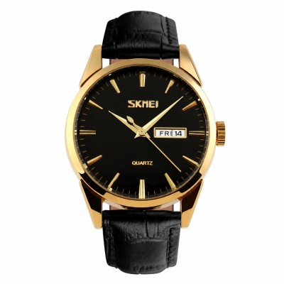 Skmei 9073GDBK-B Gold-Black men STOPPED