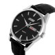 Чоловічий годинник Skmei 9073SIBK-B Silver-Black зі сріблястим корпусом та шкіряним ремінцем