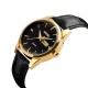 Жіночий класичний годинник Skmei 9073GDBK-S Gold-Black зі шкіряним ремінцем та календарем