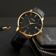 Чоловічий класичний годинник Skmei 1801LGDBK Gold-Black Leather з датою та мінеральним склом