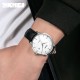 Чоловічий годинник Skmei 1801LSIWT Silver-Black White Leather класичний зі шкіряним ремінцем