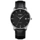 Чоловічий класичний годинник Skmei 1801LSIBK Silver-Black Leather зі шкіряним ремінцем