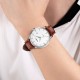 Чоловічий класичний годинник Skmei 1801LSIBN Silver-White Brown Leather зі шкіряним ремінцем