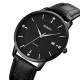 Чоловічий класичний годинник Skmei 1801LBKBK Black-Black Leather з мінеральним склом