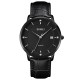 Чоловічий класичний годинник Skmei 1801LBKBK Black-Black Leather з мінеральним склом
