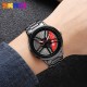 Чоловічий наручний годинник Skmei 1990A Black-Red STOPPED зі сталевим браслетом та мінеральним склом