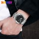 Чоловічий класичний годинник Skmei 9293SIBK Silver-Black зі сріблястим браслетом та мінеральним склом