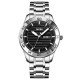 Чоловічий класичний годинник Skmei 9293SIBK Silver-Black зі сріблястим браслетом та мінеральним склом