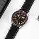 Чоловічий годинник Skmei 9232LRGBK Rose-Gold Black Leather з мінеральним склом та шкіряним ремінцем