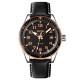 Чоловічий годинник Skmei 9232LRGBK Rose-Gold Black Leather з мінеральним склом та шкіряним ремінцем