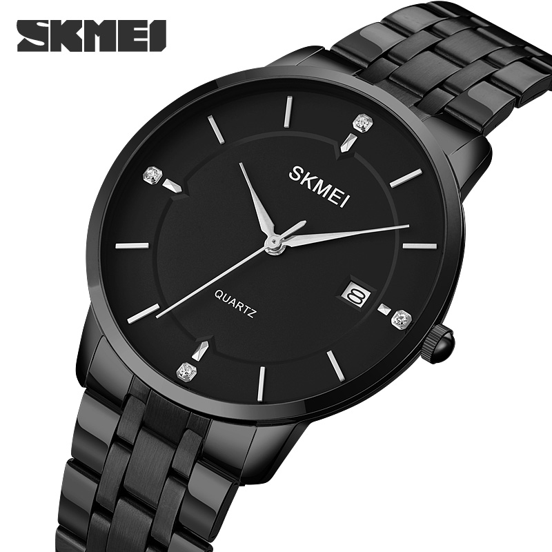 Чоловічий годинник Skmei 1801SBK Black Mesh Band Lady Big Size з металевим браслетом