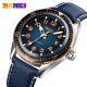 Мужские классические часы Skmei 9232LRGBU Rose-Gold Blue Leather с синим кожаным ремешком