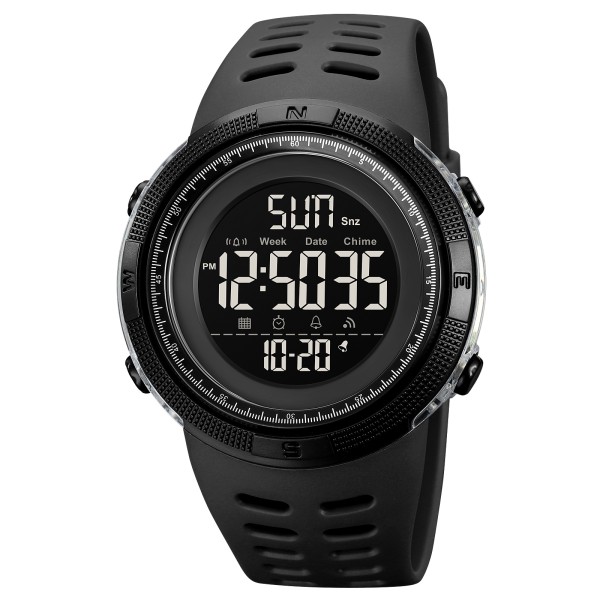Чоловічий спортивний годинник Skmei 2070BK Black з електронним циферблатом та водозахистом 5 ATM