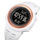 Мужские спортивные часы Skmei 2070WT White STOPPED с электронным циферблатом и подсветкой
