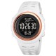 Мужские спортивные часы Skmei 2070WT White STOPPED с электронным циферблатом и подсветкой