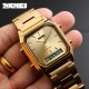 Жіночий годинник Skmei 1220GD Gold SALE 2025 з комбінованим циферблатом та золотистим браслетом