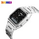 Женские часы Skmei 1220SIBK Silver-Black с серебристым браслетом и стрелочно-электронным циферблатом