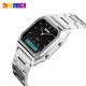Женские часы Skmei 1220SIBK Silver-Black с серебристым браслетом и стрелочно-электронным циферблатом