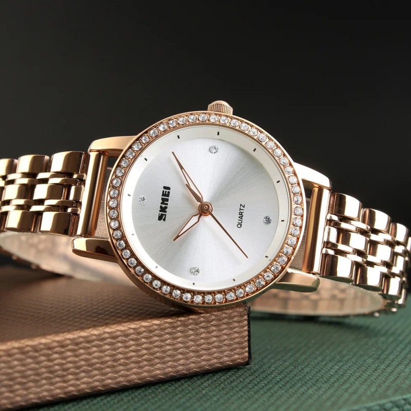 Жіночий годинник Skmei 1311RG Rose-Gold у класичному стилі з мінеральним склом