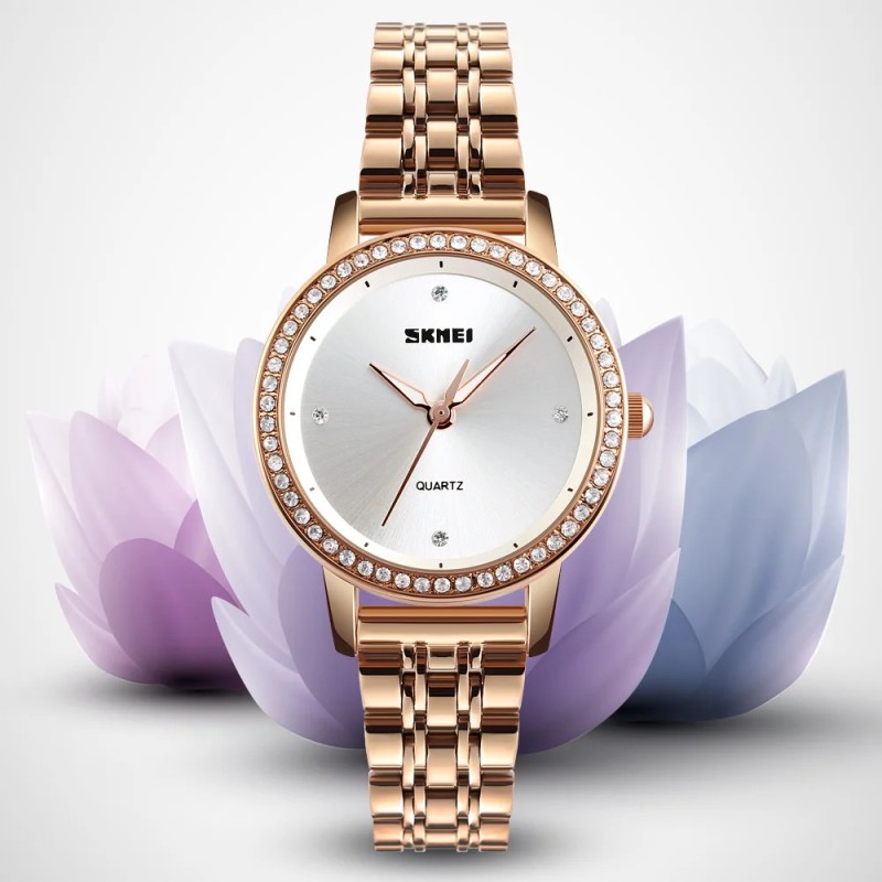 Жіночий годинник Skmei 1311RG Rose-Gold у класичному стилі з мінеральним склом