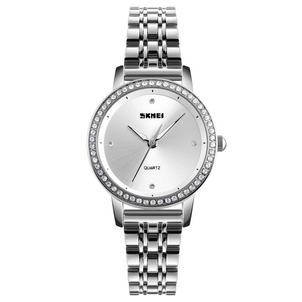 Женские часы Skmei 1311SI Silver с металлическим браслетом и минеральным стеклом