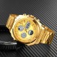 Чоловічий годинник Skmei 1673GDGD Gold-Gold з комбінованим циферблатом та металевим браслетом