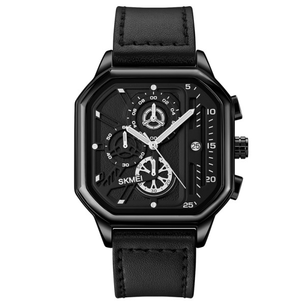 Мужские часы Skmei 1963BK Black с календарем и секундомером в черном корпусе