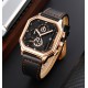 Мужские часы Skmei 1963RG Rose-Gold с секундомером и кожаным ремешком