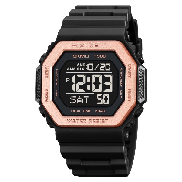 Мужские спортивные часы Skmei 1988RG Rose-Gold с электронным циферблатом и защитой 5 ATM