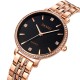 Женские часы Skmei 2006RGBK Rose-Gold-Black с минеральным стеклом и металлическим браслетом