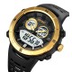 Мужские спортивные часы Skmei 2014GDWT Gold-White с комбинированным циферблатом и подсветкой