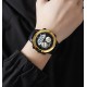 Мужские спортивные часы Skmei 2014GDWT Gold-White с комбинированным циферблатом и подсветкой