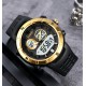 Мужские спортивные часы Skmei 2014GDWT Gold-White с комбинированным циферблатом и подсветкой