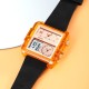 Мужские часы Skmei 2020AR Amber-Transparent с комбинированным циферблатом и оранжевым корпусом