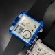 Мужские часы Skmei 2020BU Blue-Transparent с комбинированным циферблатом и будильником