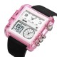 Чоловічий годинник Skmei 2020PK Pink-Transparent зі стрілково-електронним циферблатом та будильником