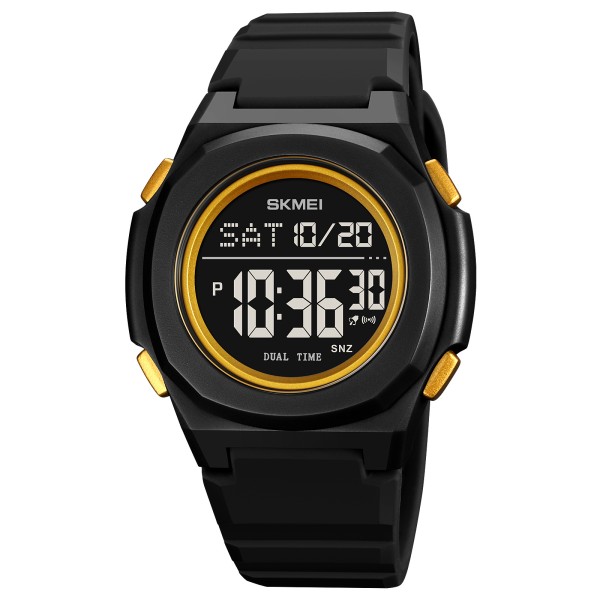 Мужские спортивные часы Skmei 2023BKGD-BK Black-Gold с электронным циферблатом и водозащитой 5 ATM