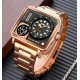 Мужские часы Skmei 2025RG Rose Gold в квадратном корпусе с комбинированным циферблатом
