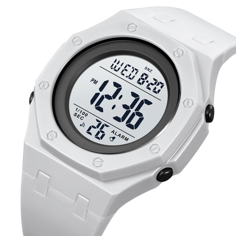 Мужские спортивные часы Skmei 2048LTGY Light Grey с электронным циферблатом и защитой 5 ATM