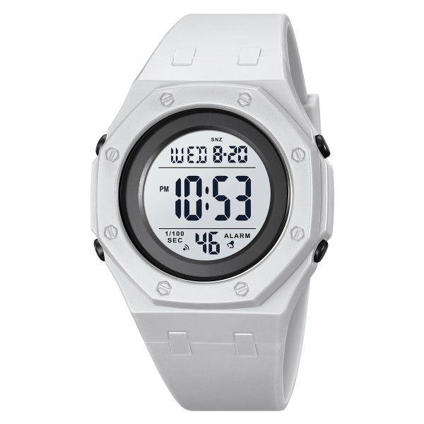 Мужские спортивные часы Skmei 2048LTGY Light Grey с электронным циферблатом и защитой 5 ATM
