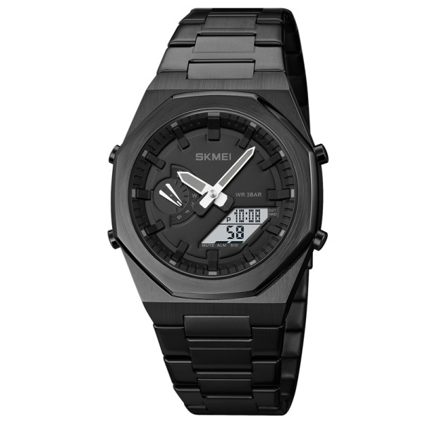 Чоловічий годинник Skmei 1816BKBKWT Black-Black-White зі стрілково-електронним циферблатом