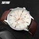 Чоловічий класичний годинник Skmei 9103WTBN White-Brown з хронографом та календарем