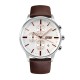 Чоловічий класичний годинник Skmei 9103WTBN White-Brown з хронографом та календарем