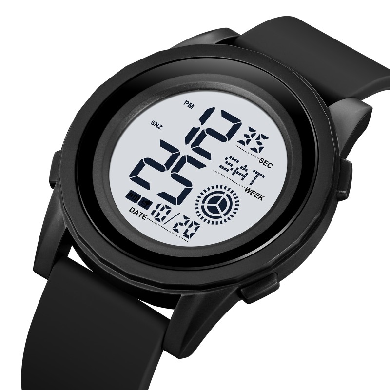 Мужские тактические часы Skmei 2082BKWT Black-White с электронным циферблатом и защитой 5 ATM