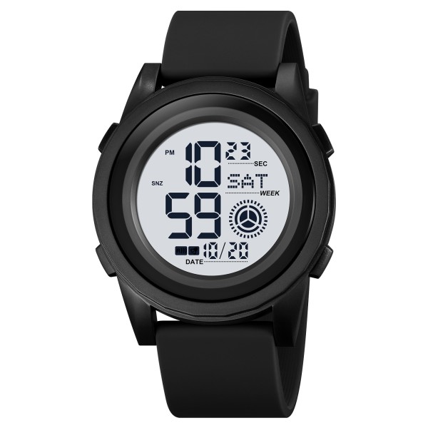 Мужские тактические часы Skmei 2082BKWT Black-White с электронным циферблатом и защитой 5 ATM