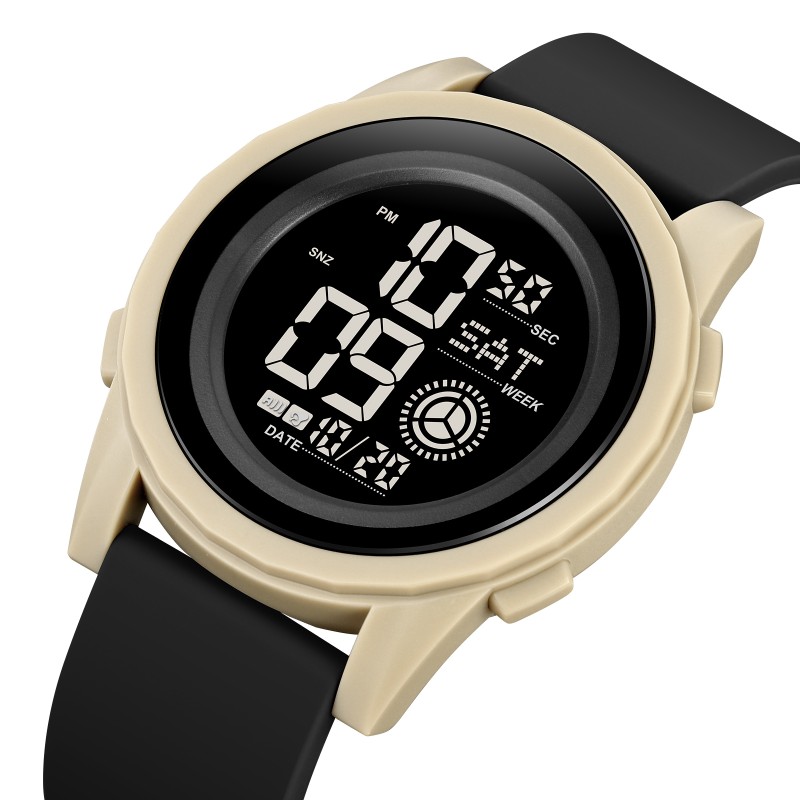 Мужские тактические часы Skmei 2082KHBK Khaki-Black с электронным циферблатом и подсветкой