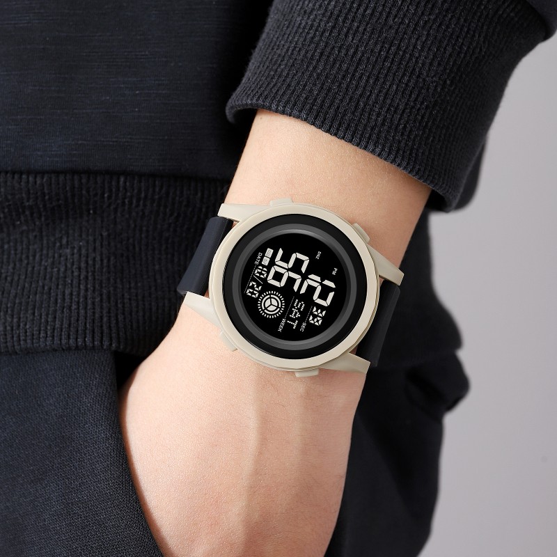 Мужские тактические часы Skmei 2082KHBK Khaki-Black с электронным циферблатом и подсветкой