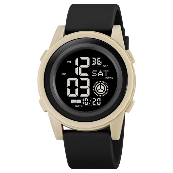 Мужские тактические часы Skmei 2082KHBK Khaki-Black с электронным циферблатом и подсветкой