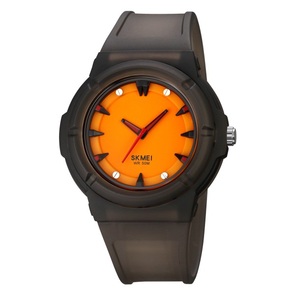 Жіночий годинник Skmei 2011BKOG Black-Orange з помаранчевим циферблатом та захистом від води 5 ATM